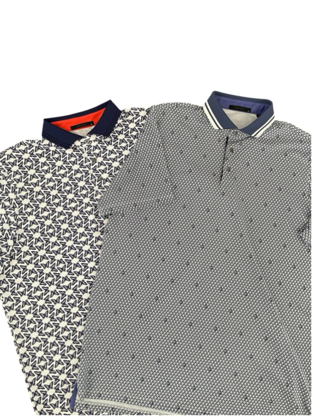 Two 2 Greyson Polo Shirt Mens XL Knit Collar Golf Print Stretch Performance